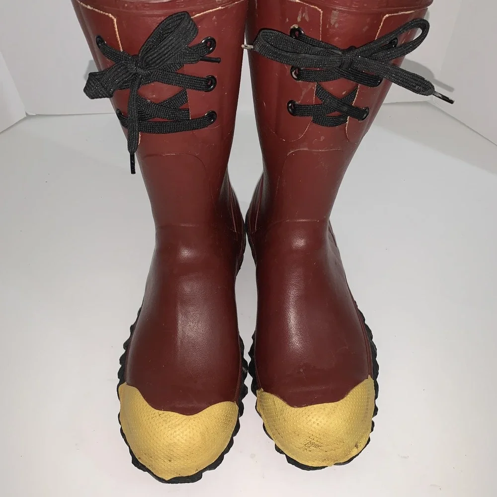Vintage Ranger Safety Electrical Boots Mens 12 Red Rubber  Steel Toe Made USA